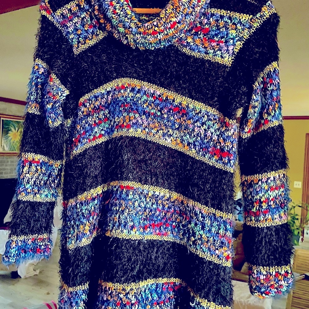 Textured Cowl Neck Sweater